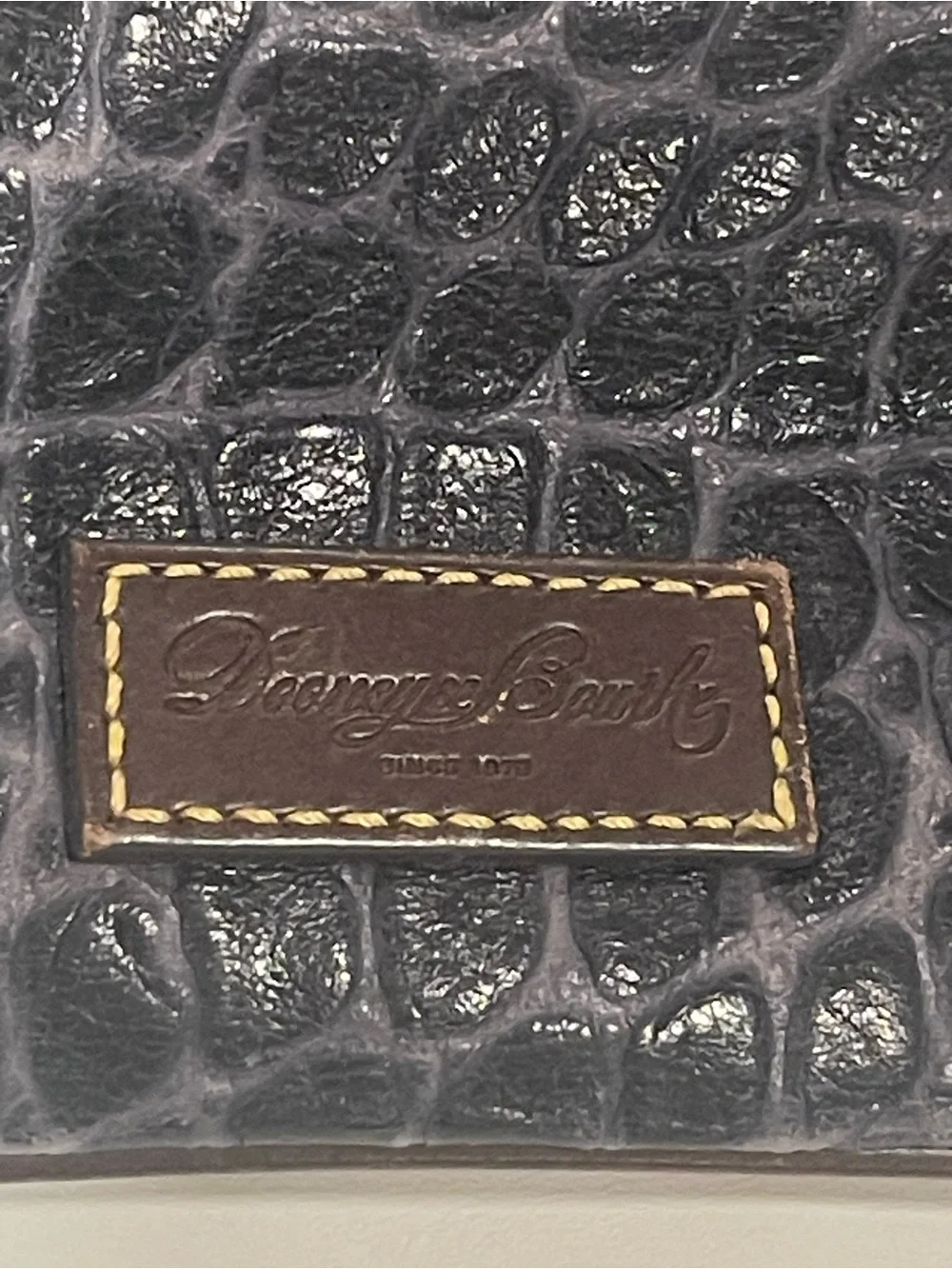 Dooney & Bourke Black-Brown Wallet Wristlet Croc Embossed leather